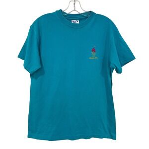 Olympics 1996 Atlanta Vintage Tshirt Women's Medium‎ Teal Retro Embroidered Logo